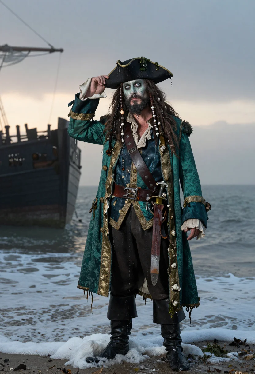AI davy jones sample — portrait of a man, half-length portrait of a Northern Europe