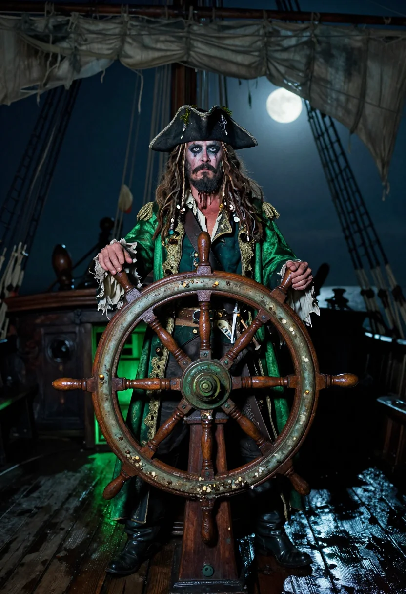 AI davy jones sample — portrait of a man, full-length frontal portrait of a Norther