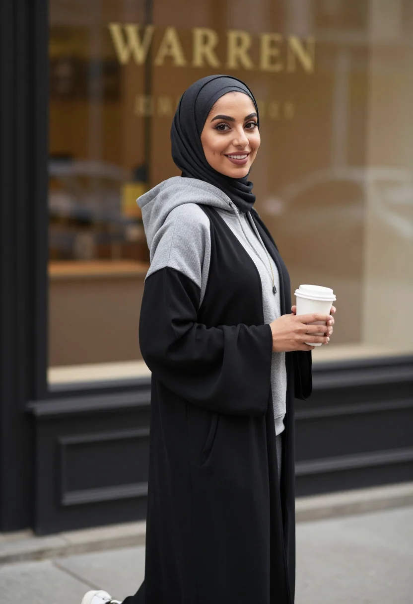 AI dearborn modest sample — portrait of a woman, a half-length sidewalk portrait of an A
