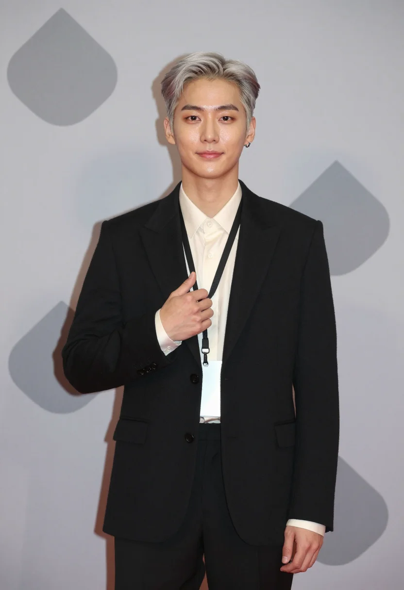 AI debut showcase sample — portrait of a man, half-length portrait of a Korean man in h