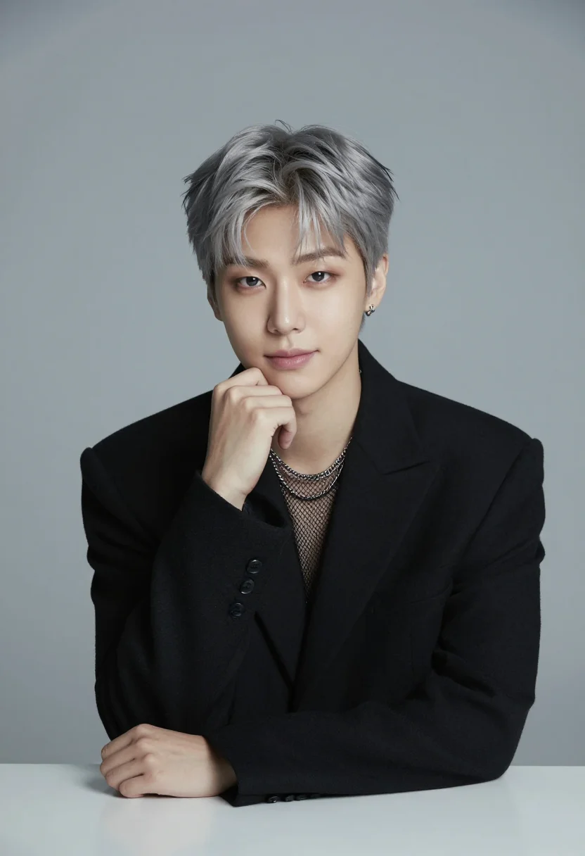 AI debut showcase sample — portrait of a man, chest-up portrait of a Korean man in his