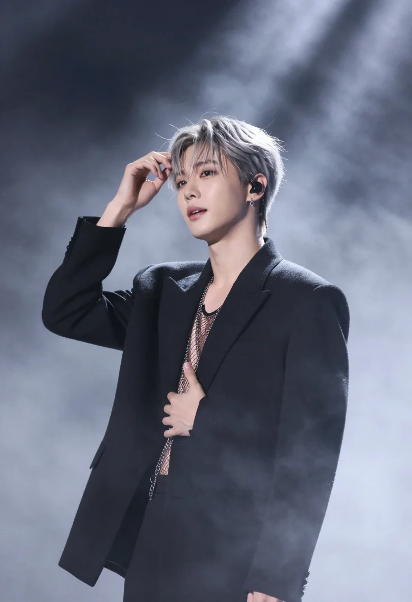 AI debut showcase sample — portrait of a man, half-length portrait of a Korean man in h