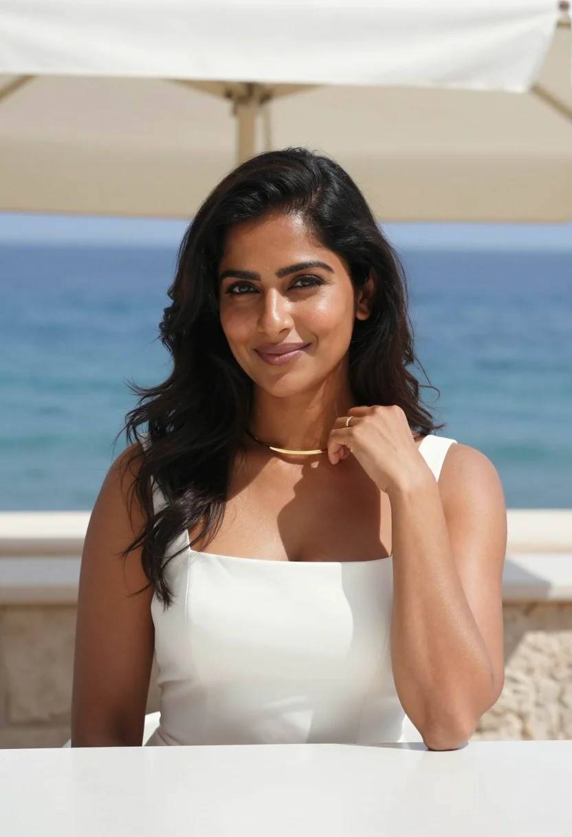 AI deepika cannes sample — portrait of a woman, close seated portrait of an Indian woma