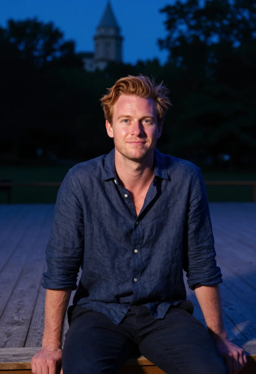 AI delacorte shakespeare actor moonlight sample — portrait of a man, framed tight, head and shoulders, the bod