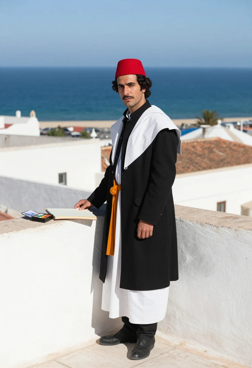 AI delacroix tangier sample — portrait of a man, full-length portrait of a white man of We