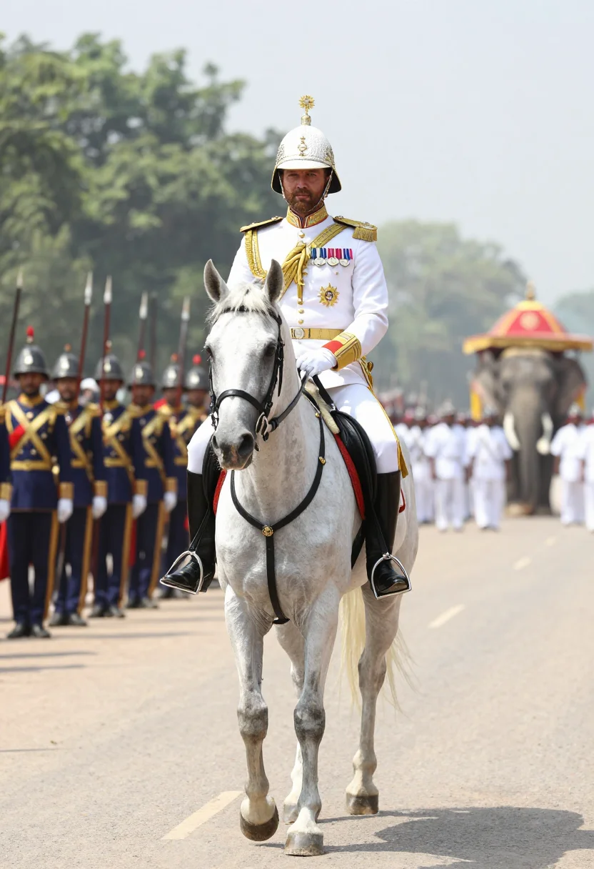 AI delhi durbar 1911 sample — portrait of a man, full-length equestrian portrait of a West