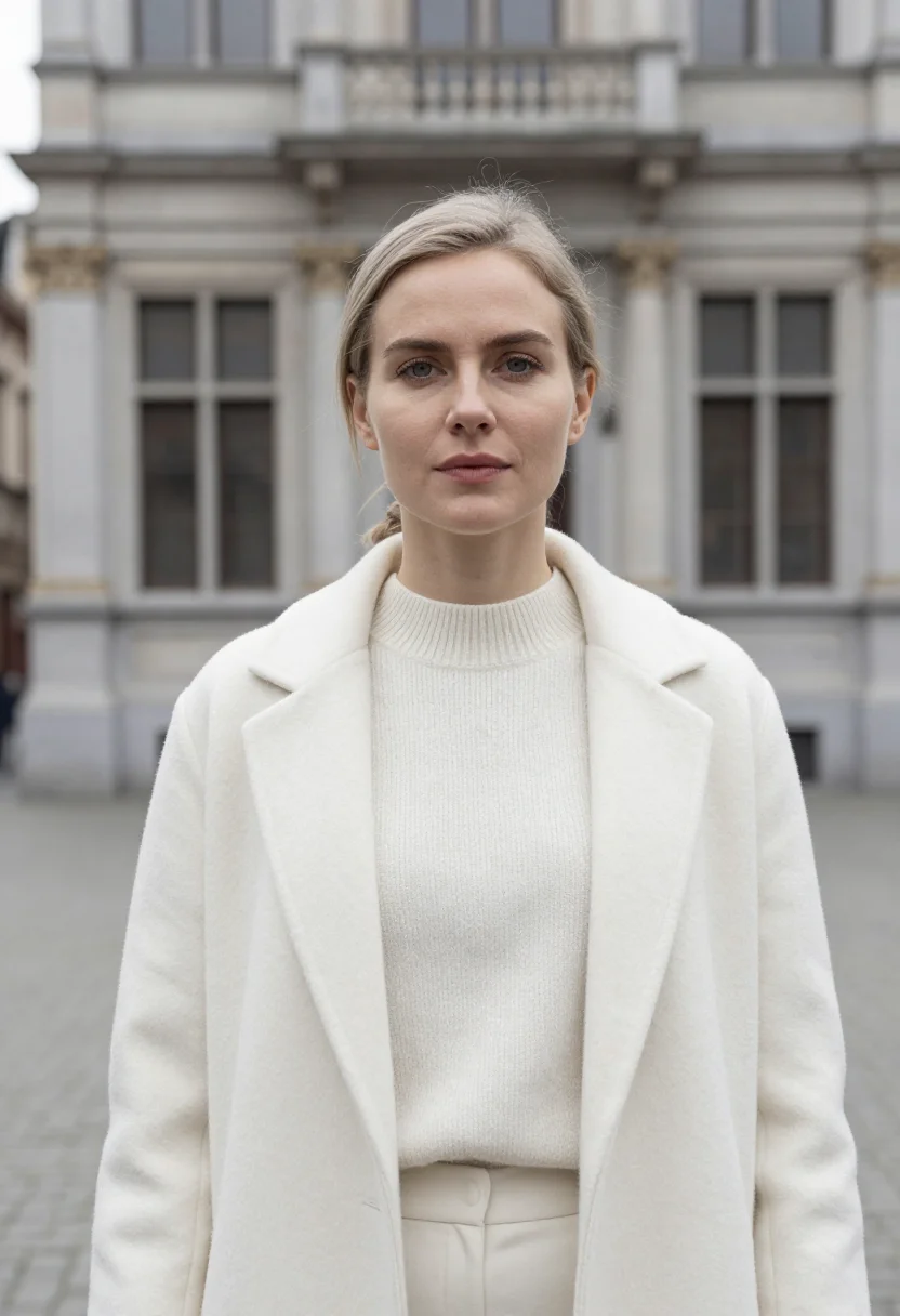 AI delvaux brussels sablon brillant ivory sample — portrait of a woman, a Belgian woman in her early thirties w
