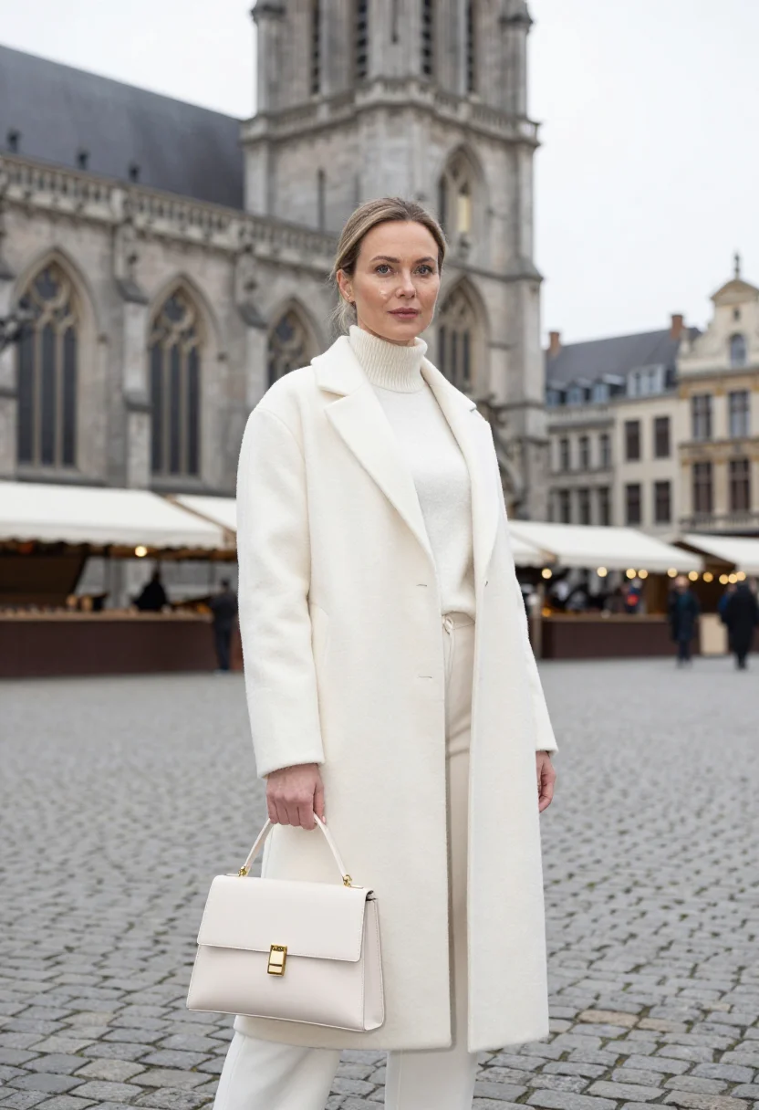 AI delvaux brussels sablon brillant ivory sample — portrait of a woman, a Polish woman in her mid-thirties with