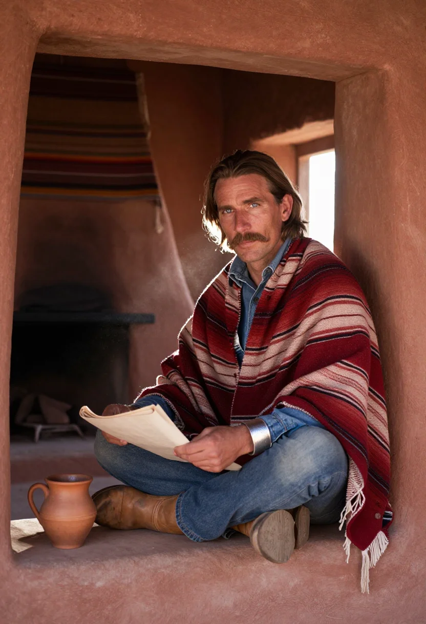 AI dennis hopper sample — portrait of a man, three-quarter-length portrait of a Wester