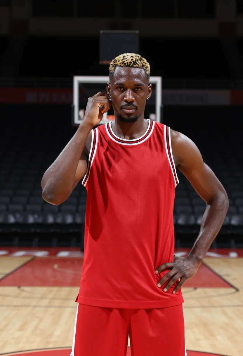 AI dennis rodman 96 sample — portrait of a man, close half-length portrait of a man of Af