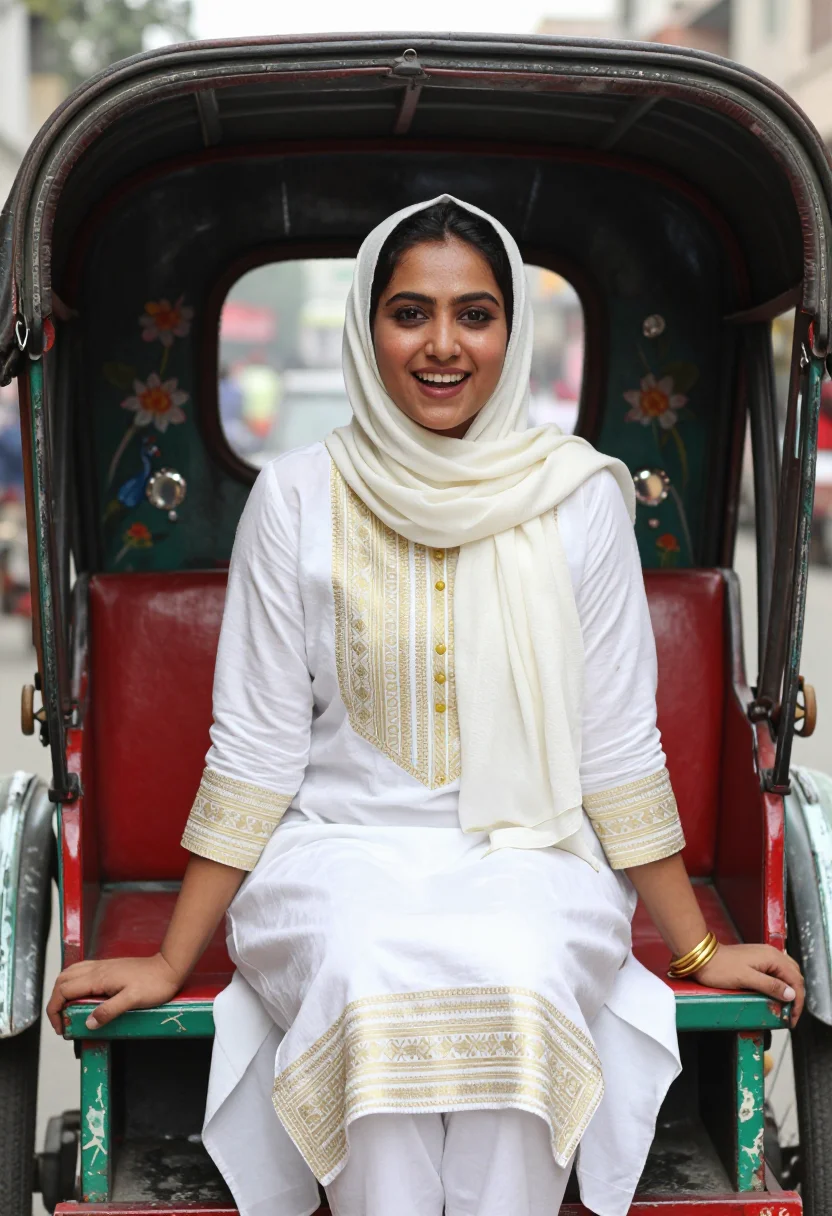 AI dhaka modest sample — portrait of a woman, half-length seated portrait of a Bangla