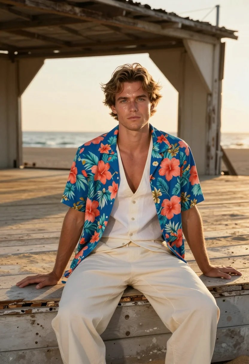 AI dicaprio romeo juliet verona beach palette sample — portrait of a man, Western-European and in his early twentie