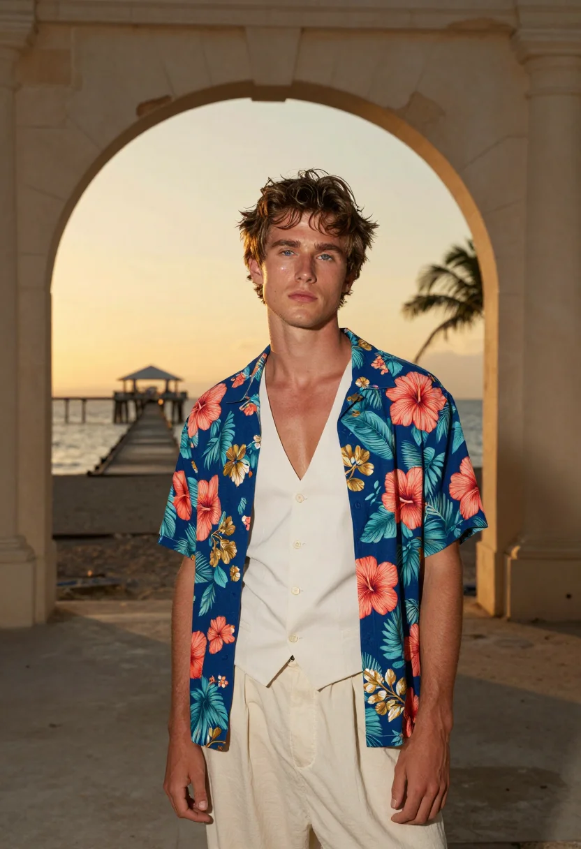 AI dicaprio romeo juliet verona beach palette sample — portrait of a man, Western-European and in his early twentie