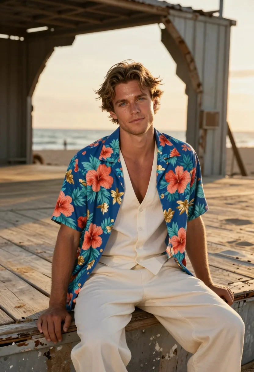 AI dicaprio romeo juliet verona beach palette sample — portrait of a man, Western-European and in his early twentie