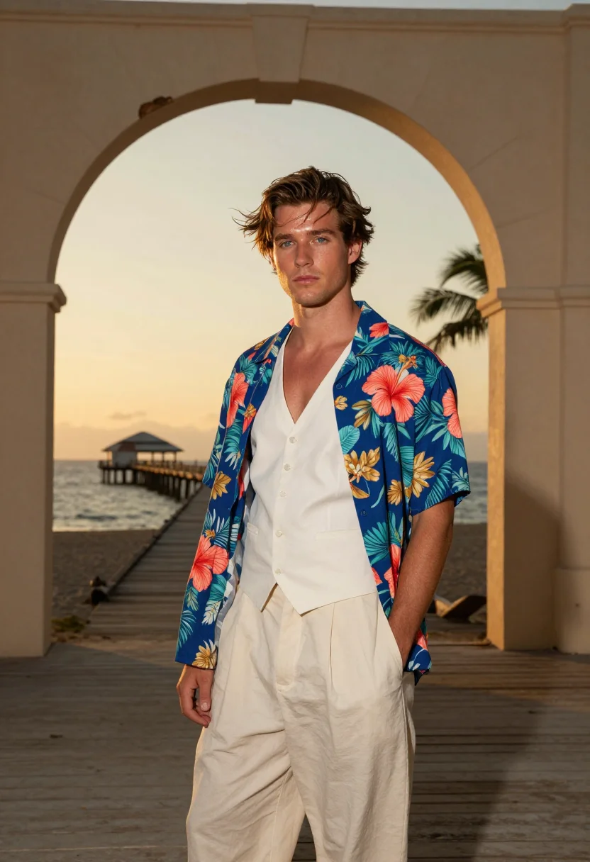 AI dicaprio romeo juliet verona beach palette sample — portrait of a man, Western-European and in his early twentie