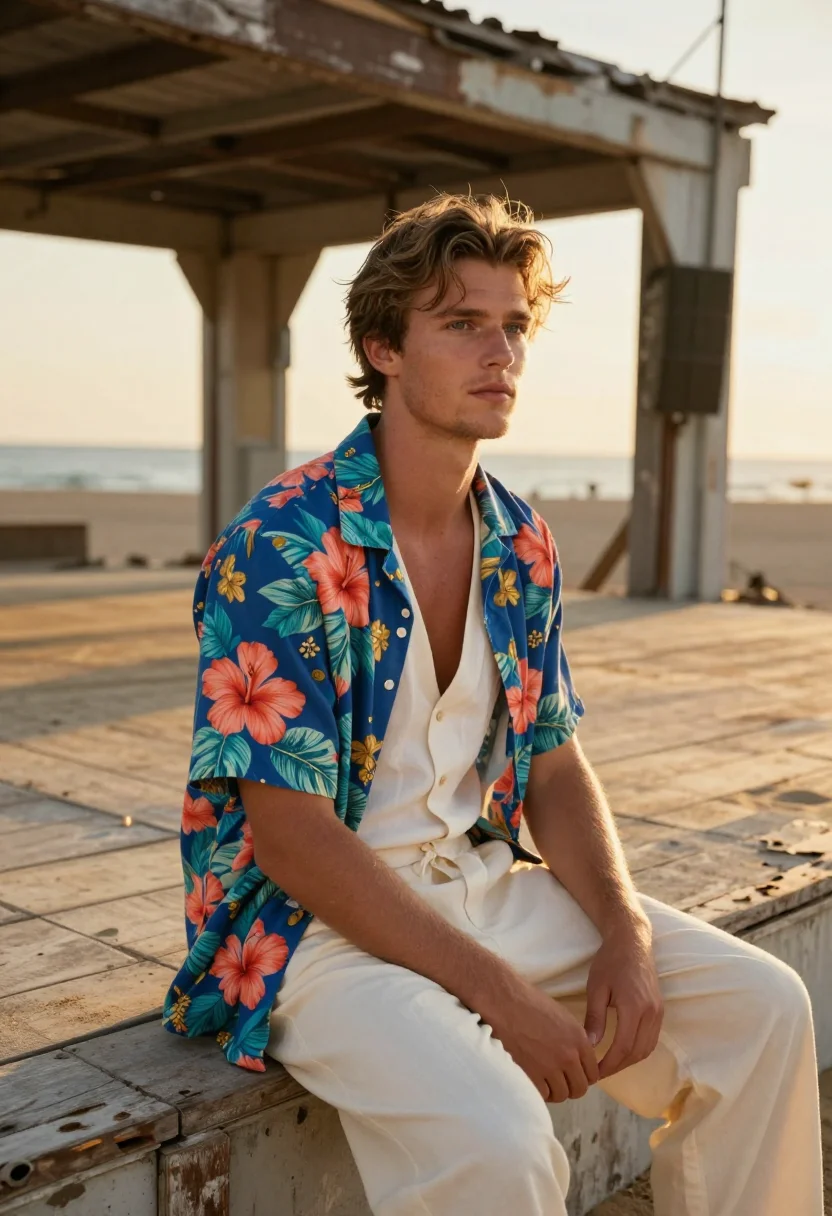 AI dicaprio romeo juliet verona beach palette sample — portrait of a man, Western-European and in his early twentie