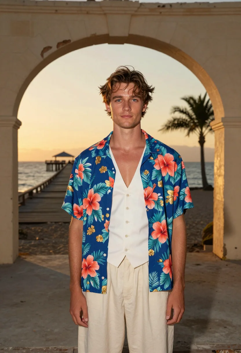 AI dicaprio romeo juliet verona beach palette sample — portrait of a man, Western-European and in his early twentie