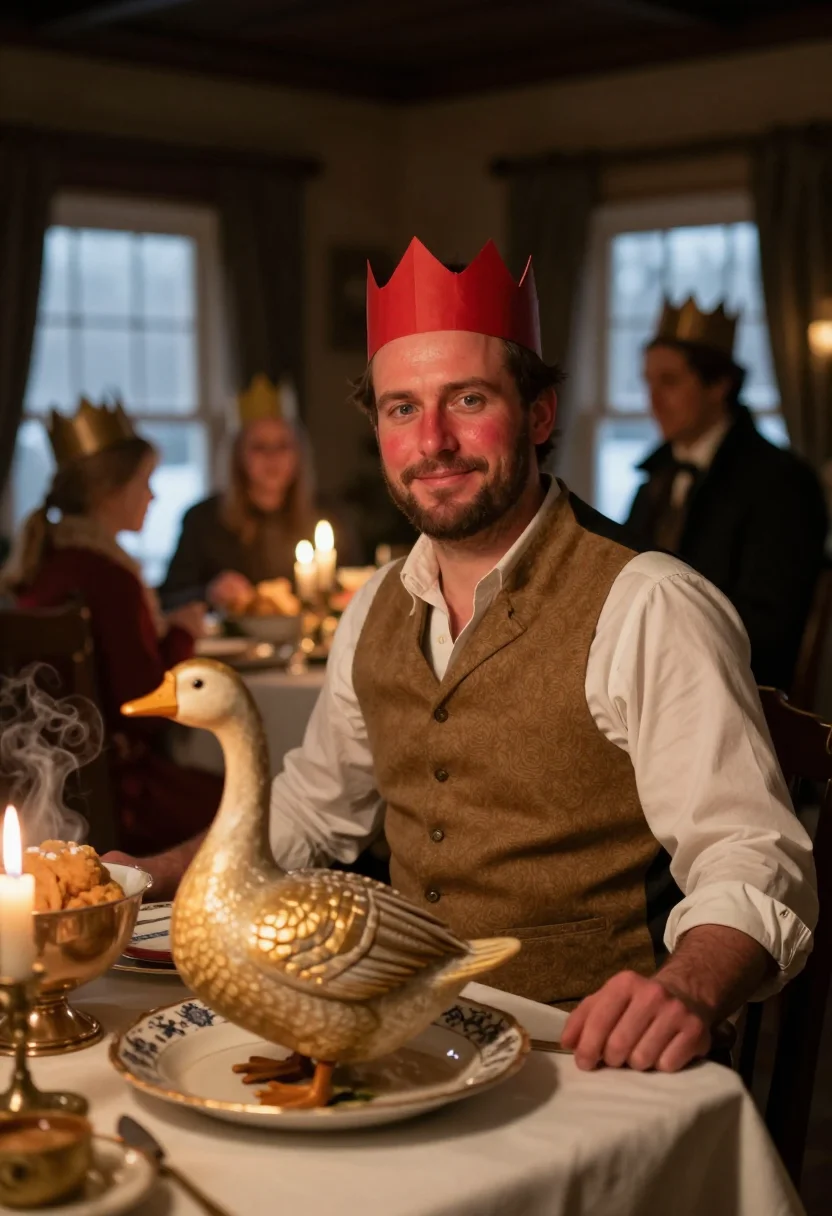 AI dickensian christmas sample — portrait of a man, three-quarter-length portrait of a man of