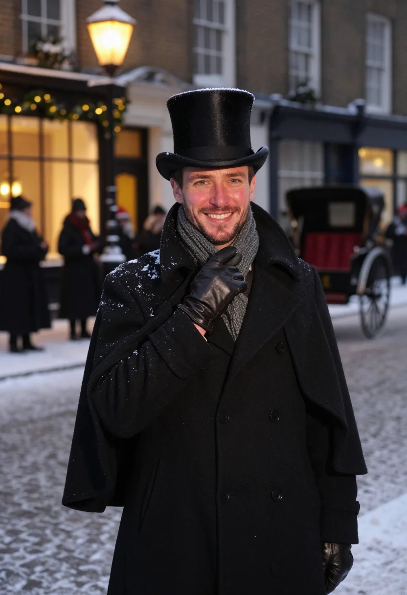 AI dickensian christmas sample — portrait of a man, close half-length portrait of a man of We