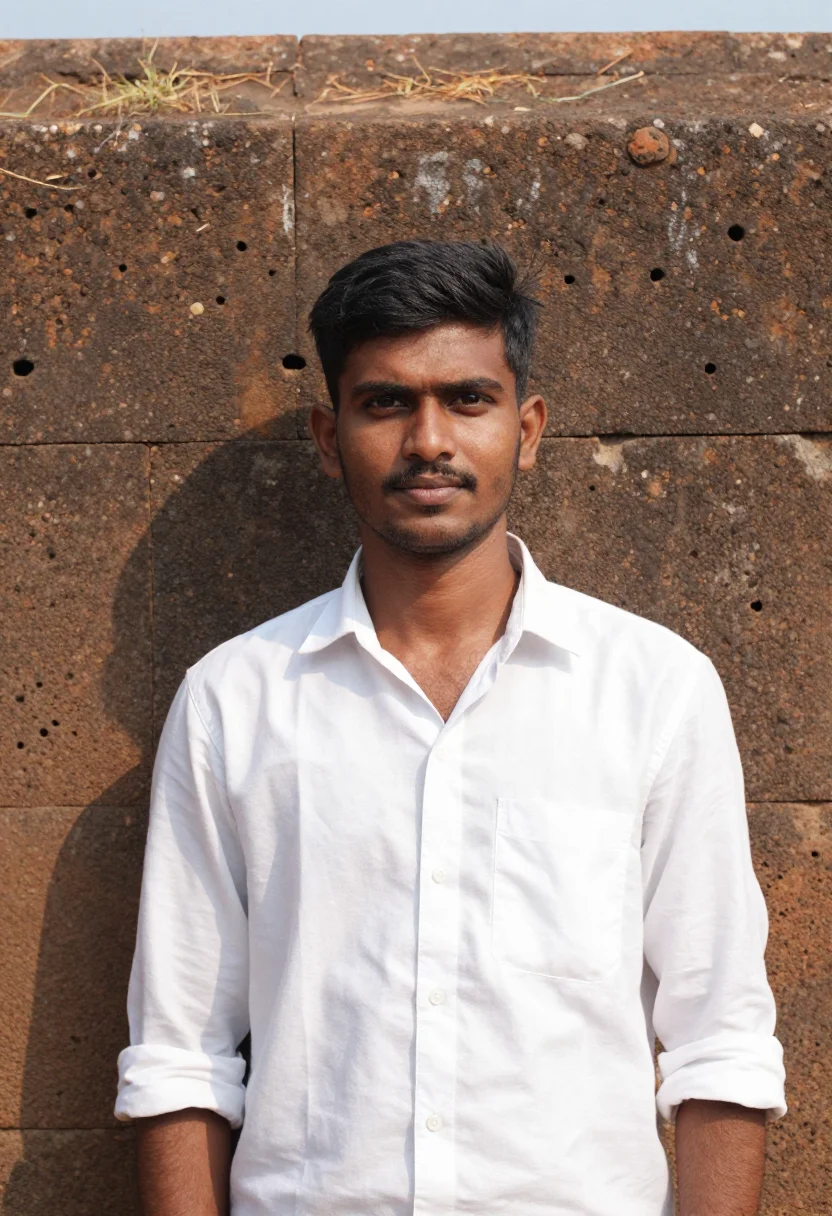 AI dil chahta hai goa chapora fort white sample — portrait of a man, a Marathi man in his late twenties of wir