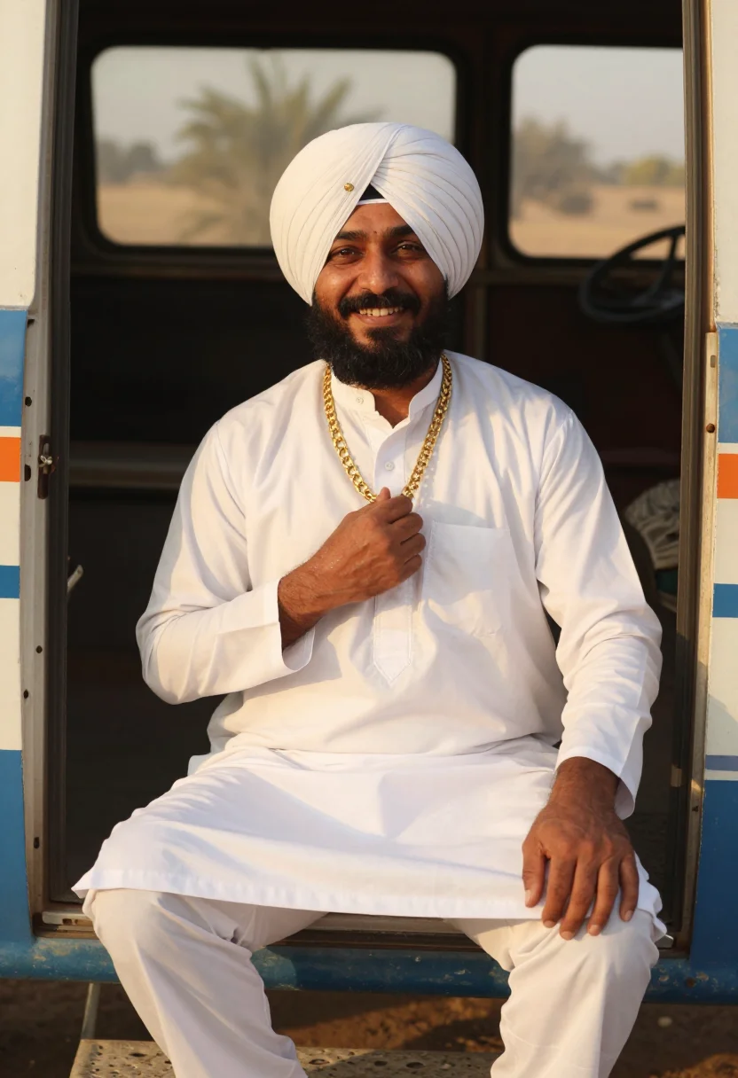 AI diljit coachella sample — portrait of a man, close half-length portrait of a Punjabi m