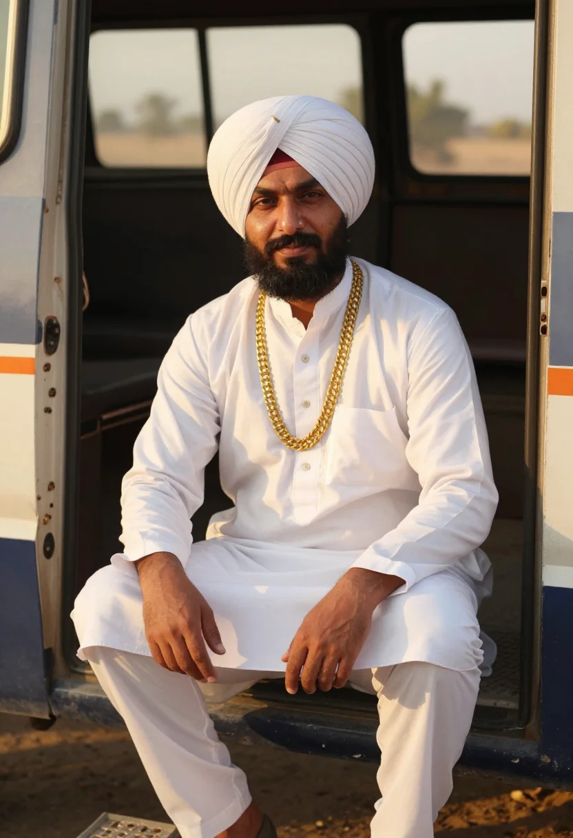 AI diljit coachella sample — portrait of a man, half-length portrait of a Punjabi man wit
