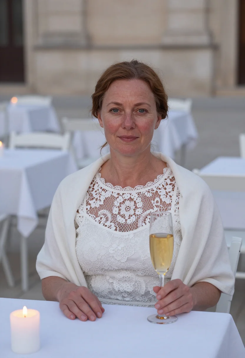 AI diner en blanc sample — portrait of a woman, close head-and-shoulders portrait at ey