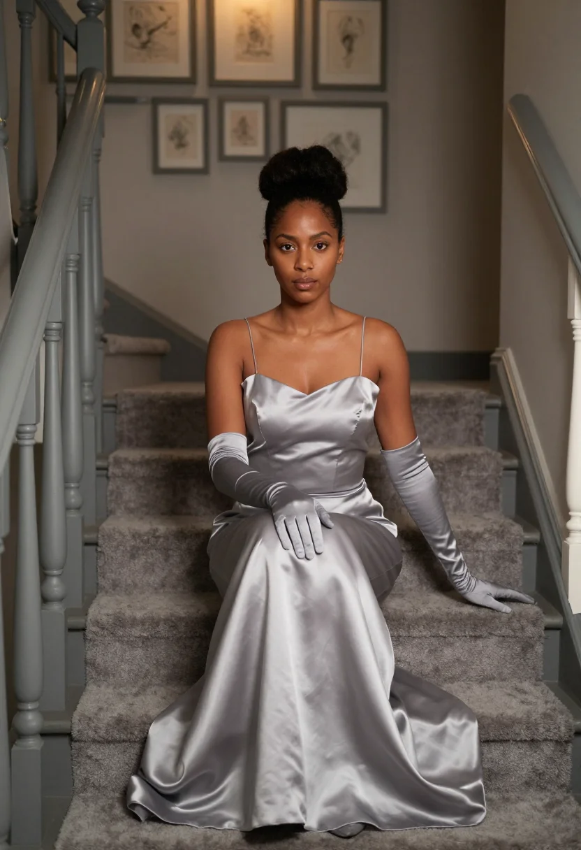 AI dior grey sample — portrait of a woman, half-length portrait of a woman with de