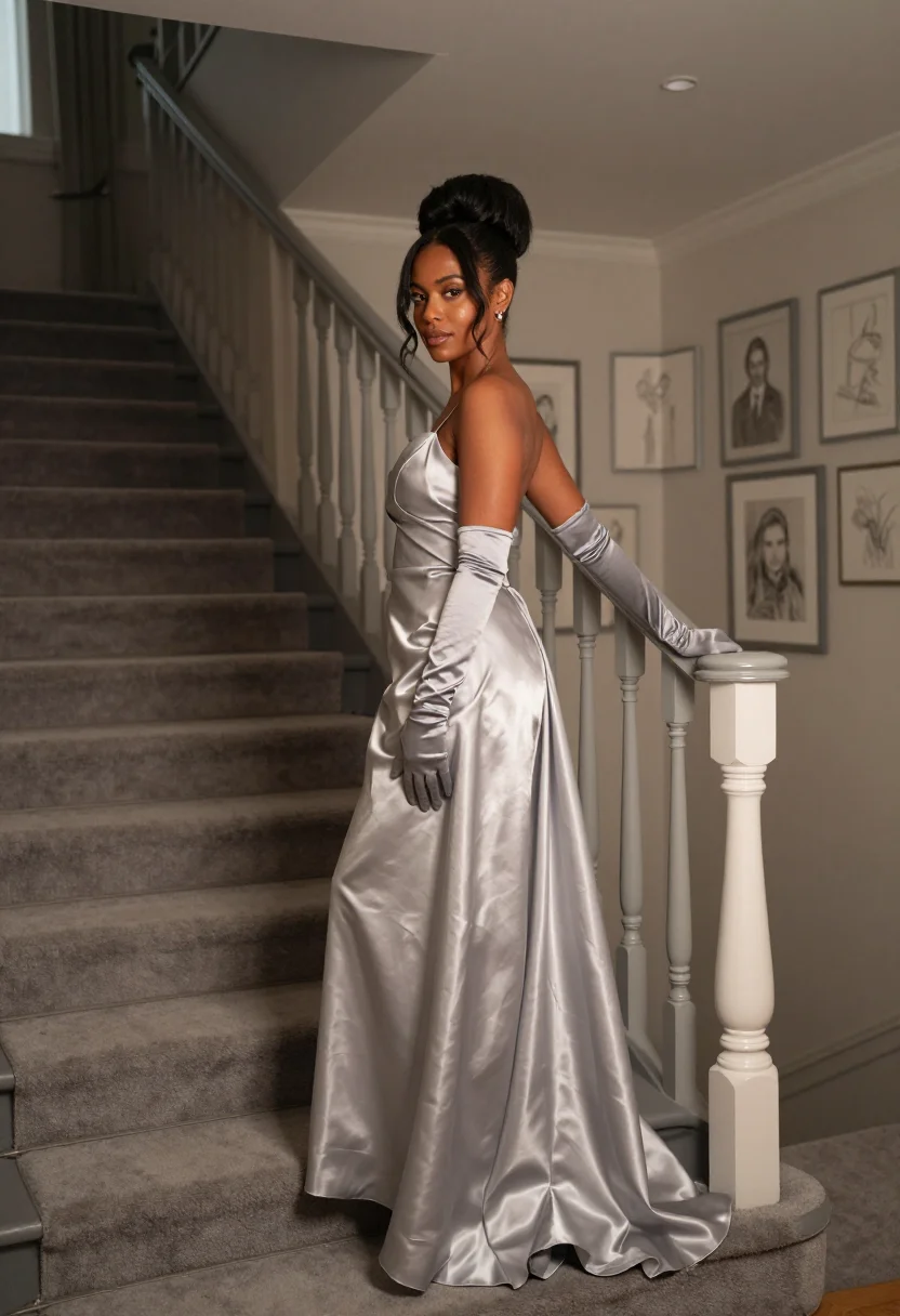 AI dior grey sample — portrait of a woman, three-quarter-length portrait of a woma