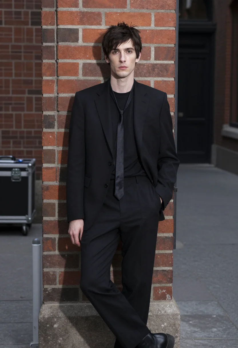 AI dior homme sample — portrait of a man, three-quarter-length portrait of a Wester