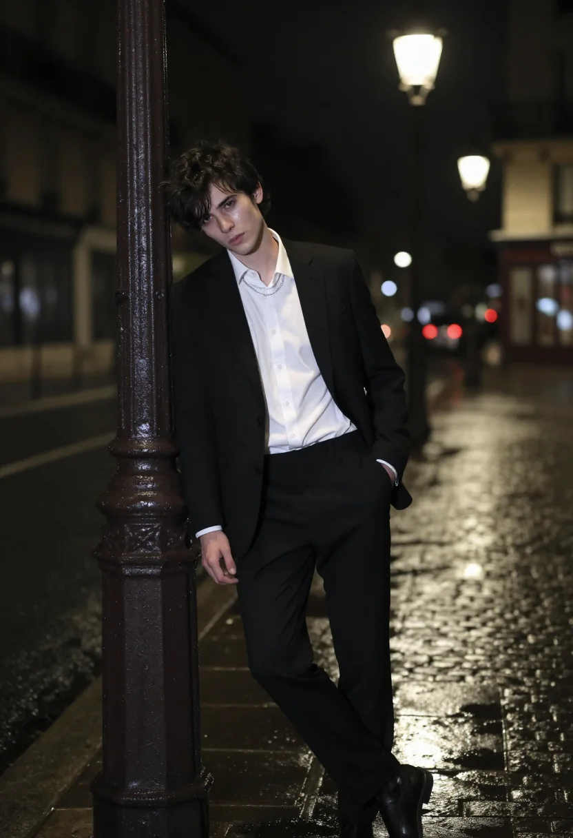 AI dior homme sample — portrait of a man, chest-up portrait of a Western-European m