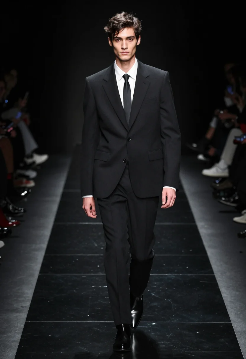 AI dior homme sample — portrait of a man, three-quarter-length portrait of a Wester