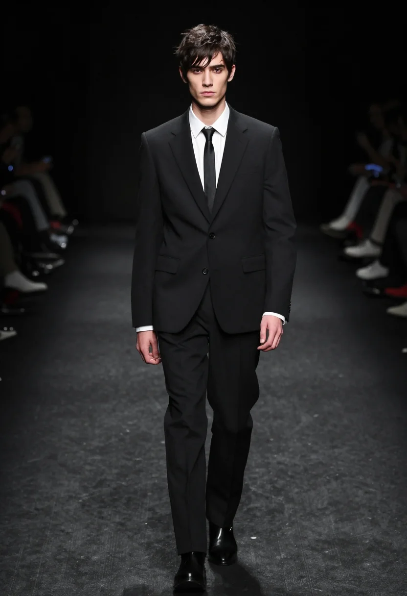 AI dior homme sample — portrait of a man, chest-up portrait of a Western-European m