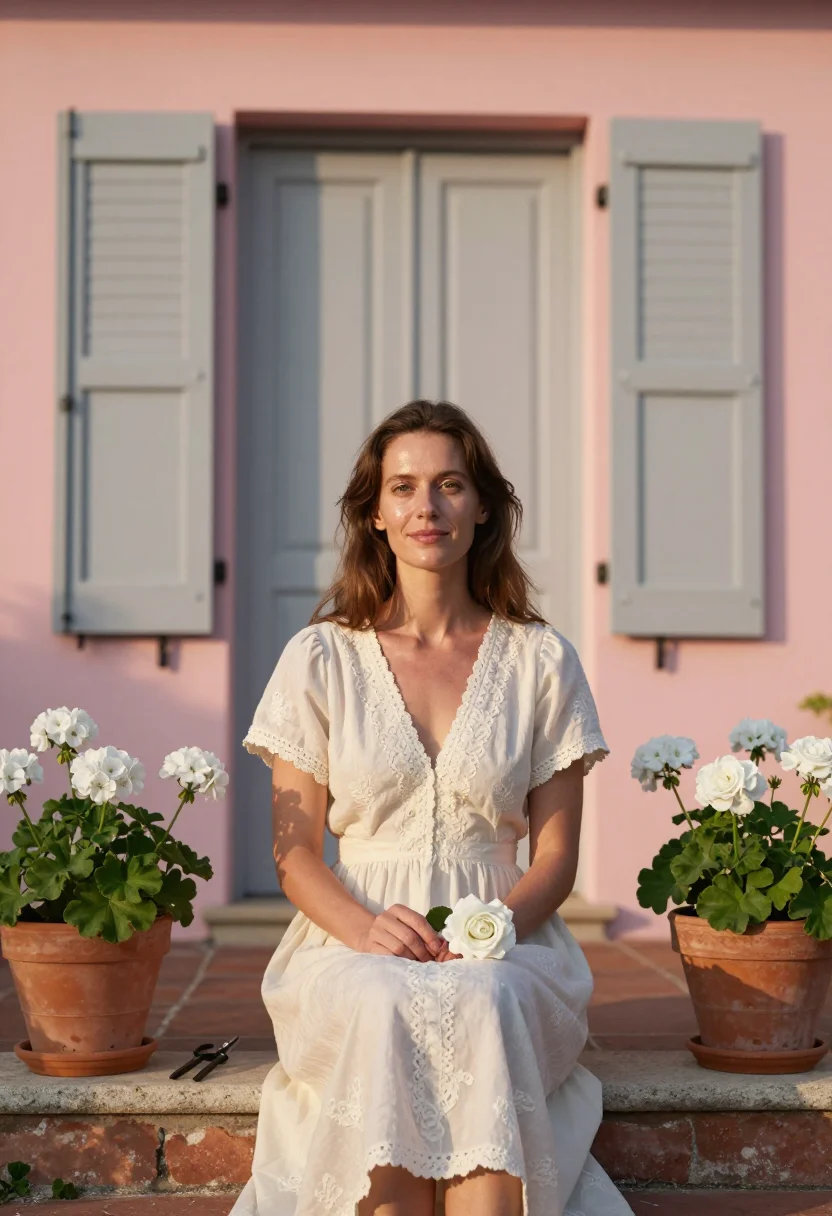 AI dior jardin sample — portrait of a woman, seated three-quarter-length portrait of