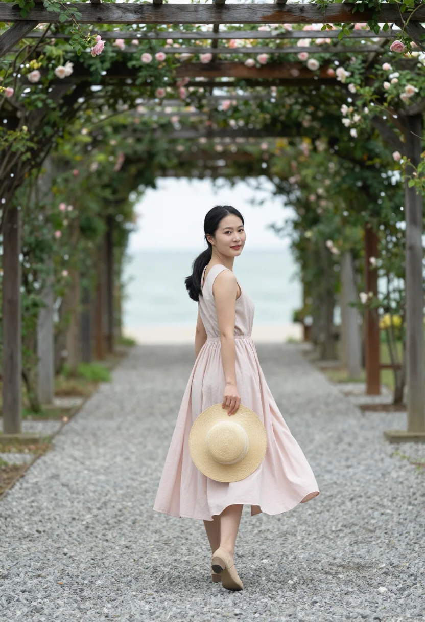 AI dior jardin sample — portrait of a woman, full-length portrait of an East-Asian w