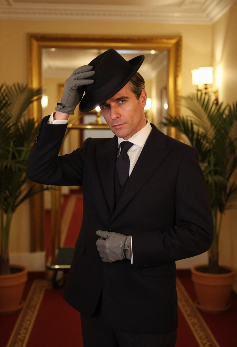 AI dirk bogarde sample — portrait of a man, close half-length portrait of a Western-E
