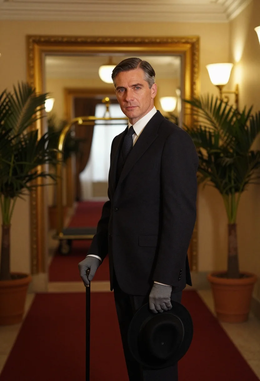 AI dirk bogarde sample — portrait of a man, three-quarter-length portrait of a Wester