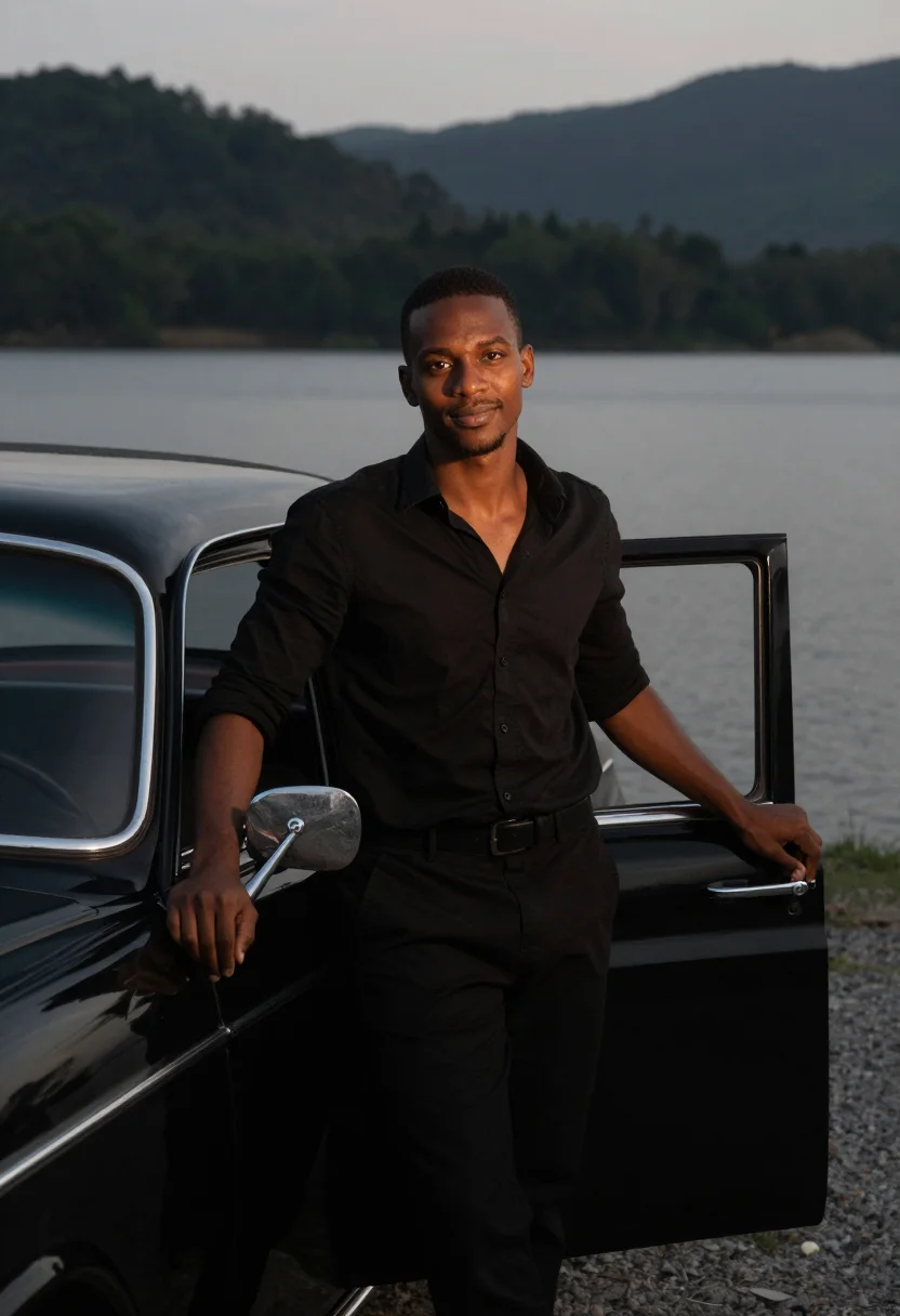 AI dirty dancing johnny castle black sample — portrait of a man, a dance instructor in his late twenties o