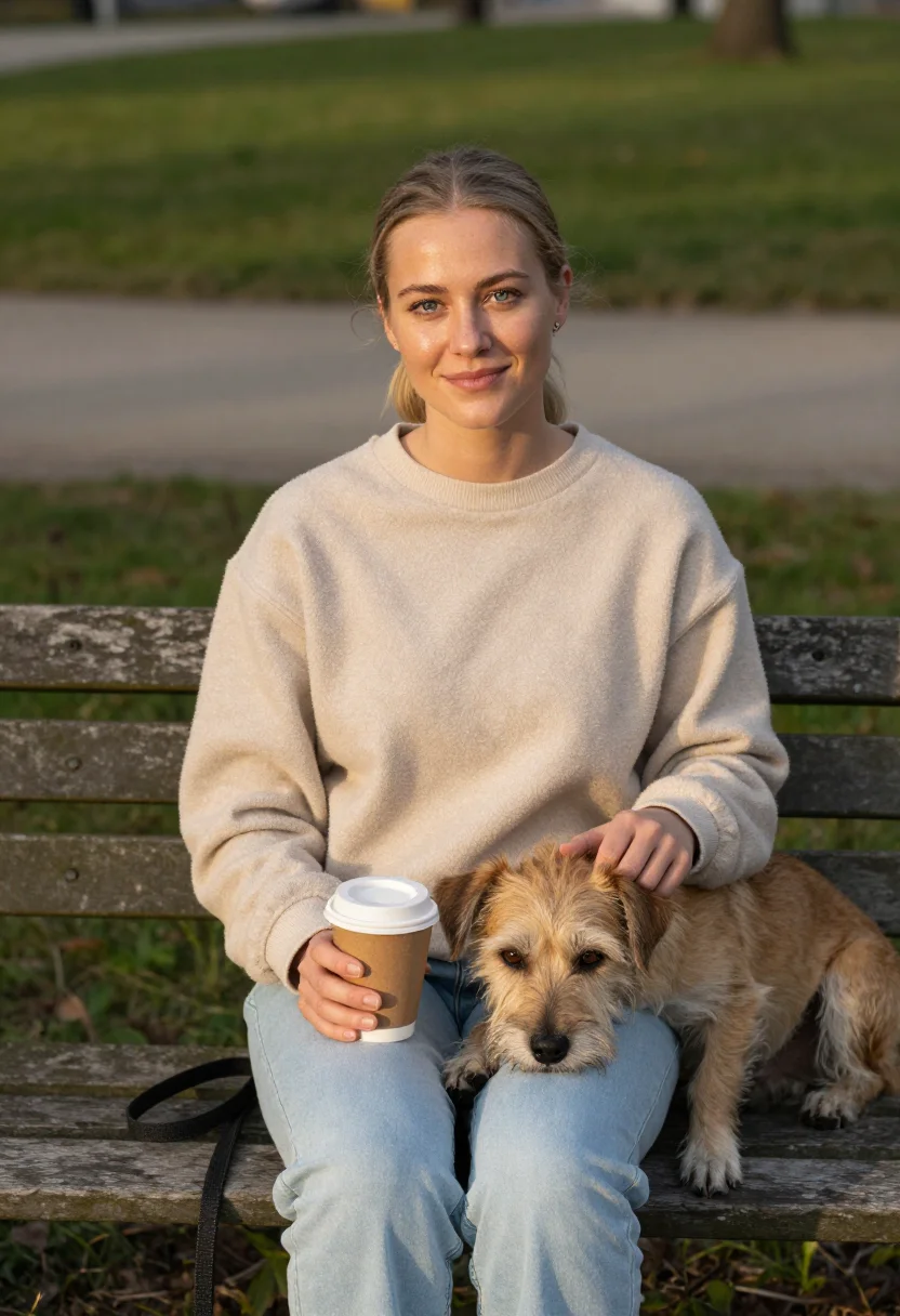AI dog park sample — portrait of a woman, half-length portrait of a woman in her