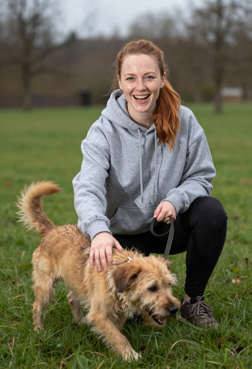 AI dog park sample — portrait of a woman, half-length portrait of a woman in her