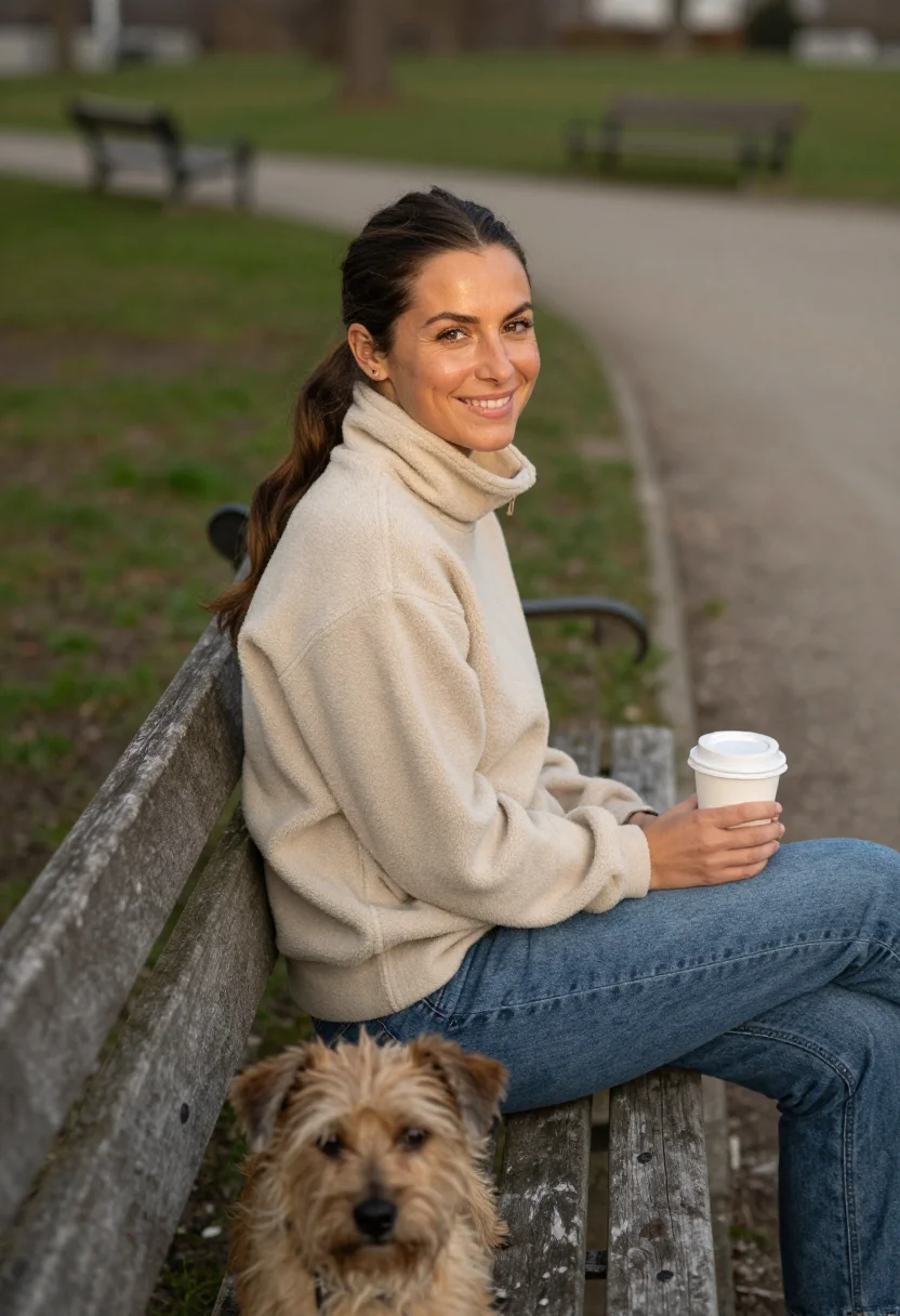 AI dog park sample — portrait of a woman, half-length portrait of a woman in her