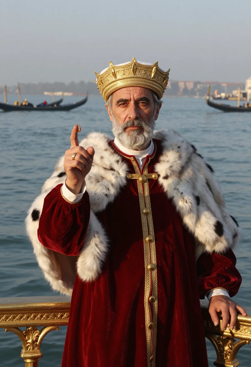 AI doge sample — portrait of a man, chest-up portrait of a Venetian man in hi