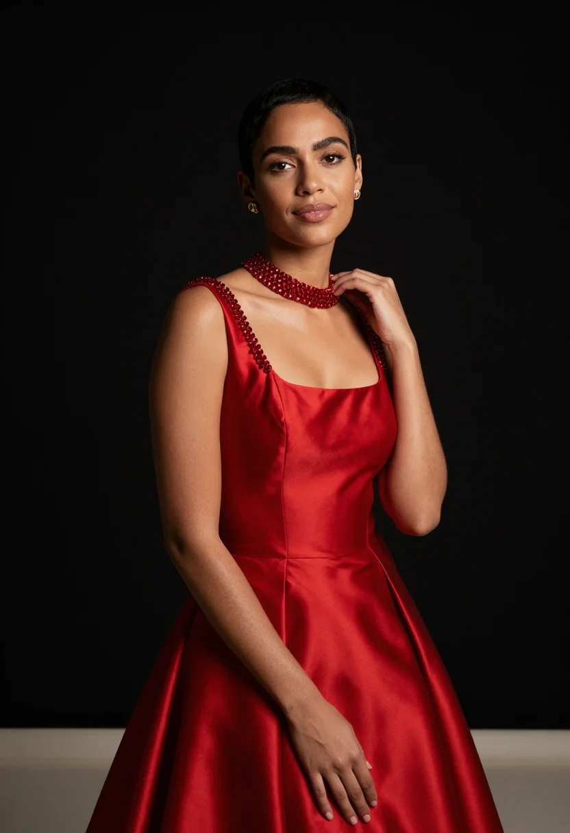 AI doja cat schiaparelli sample — portrait of a woman, half-length portrait of a mixed-heritag