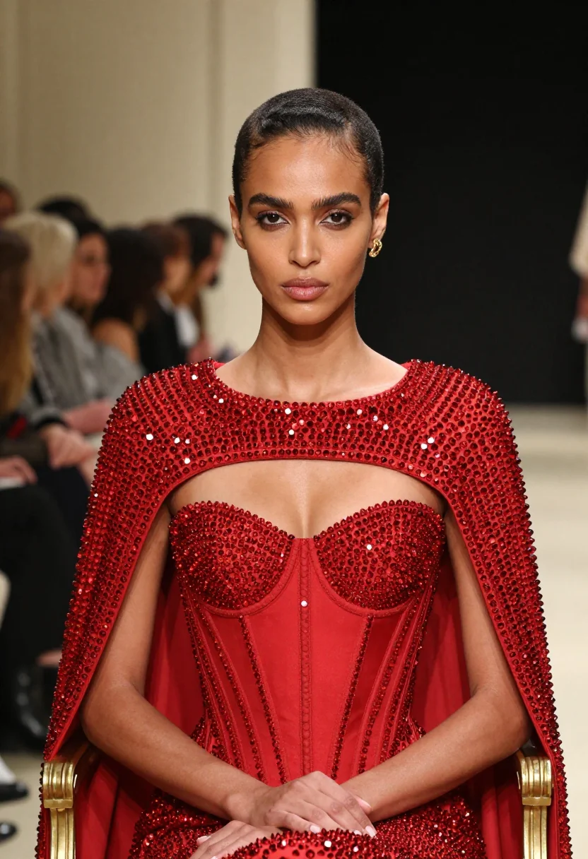 AI doja cat schiaparelli sample — portrait of a woman, close head-and-shoulders portrait of a