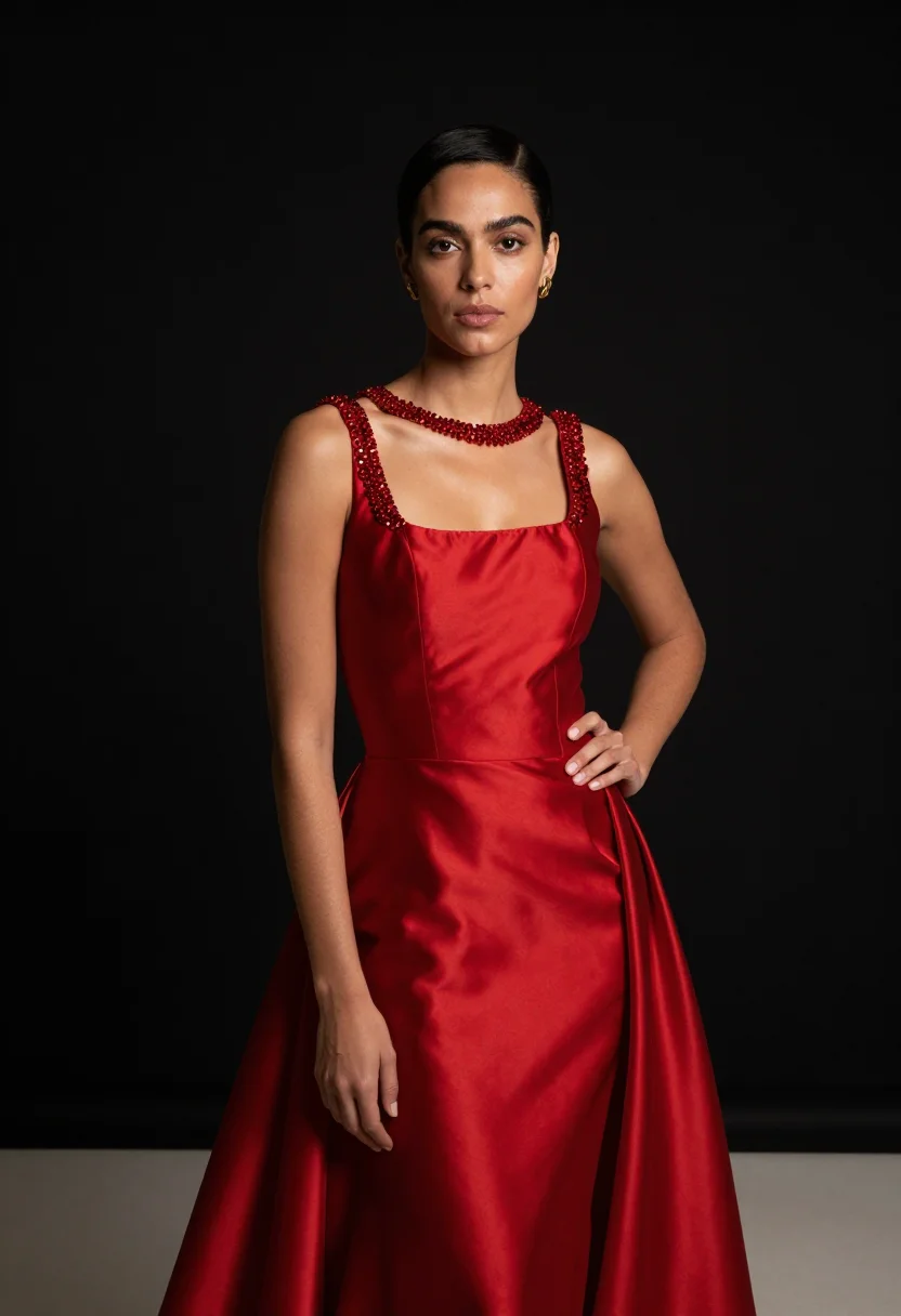 AI doja cat schiaparelli sample — portrait of a woman, three-quarter-length portrait of a mixe