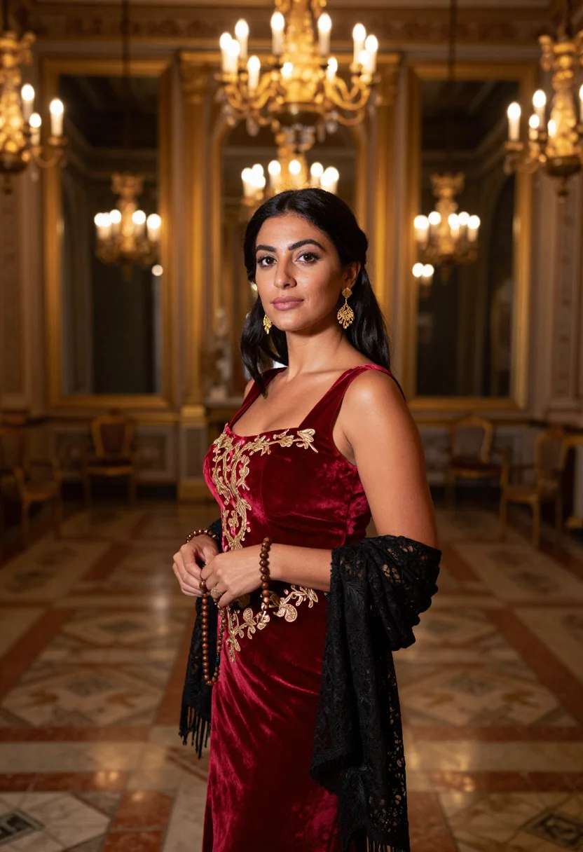 AI dolce gabbana natale sample — portrait of a woman, half-length portrait of a Sicilian woma