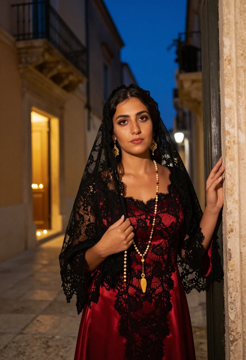 AI dolce gabbana natale sample — portrait of a woman, half-length portrait of a Southern-Ital