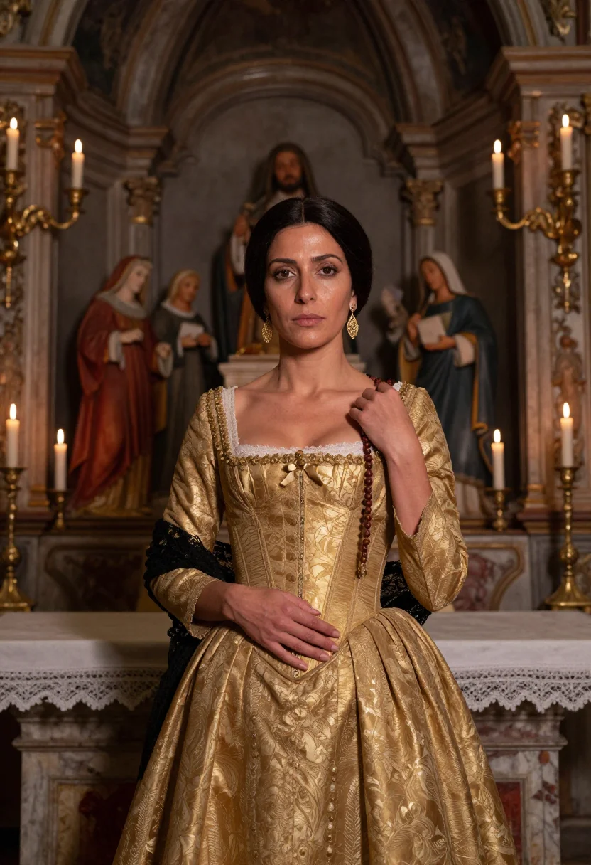 AI dolce gabbana natale sample — portrait of a woman, close half-length portrait of a Sicilia