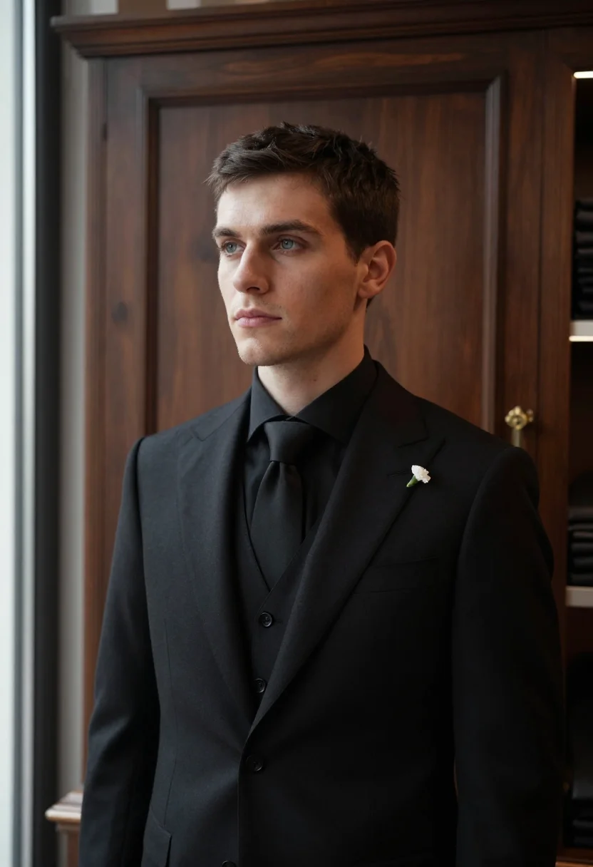 AI dolce gabbana sartoria via della spiga black men sample — portrait of a man, a Milanese man in his late twenties with