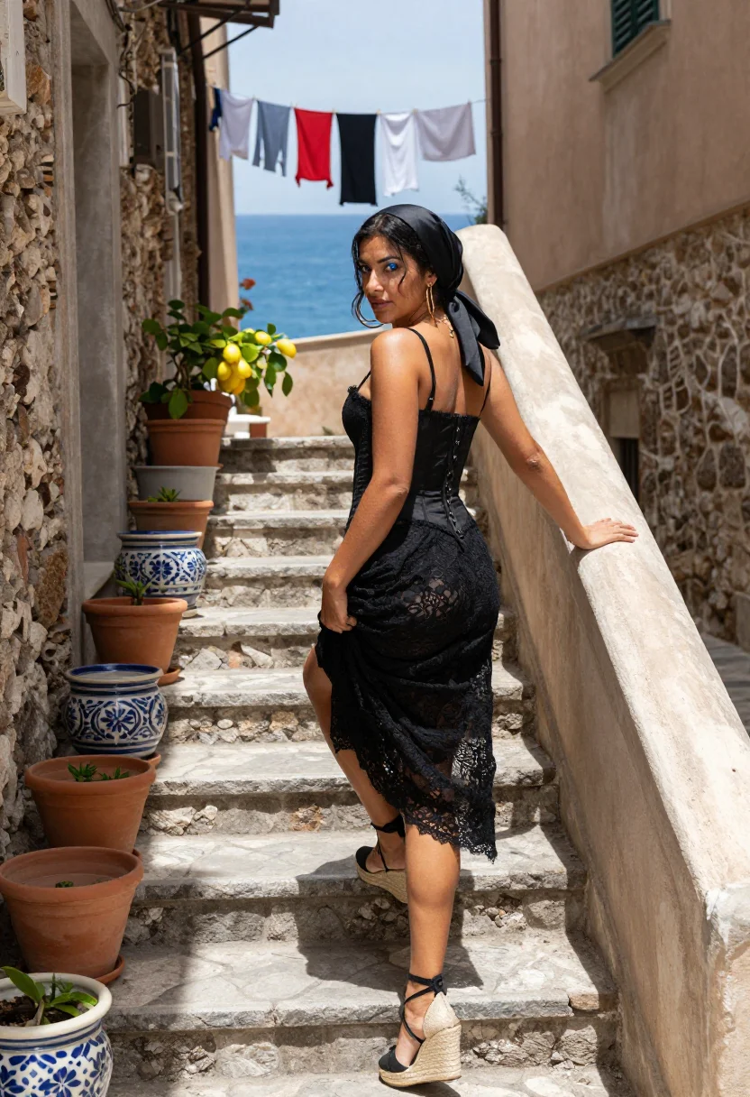 AI dolce gabbana sicilia sample — portrait of a woman, full-length portrait of a Southern-Ital